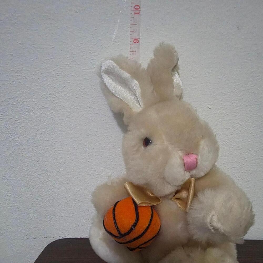 dan dee tan bunny plush toy holding a basketball #basketball #plush